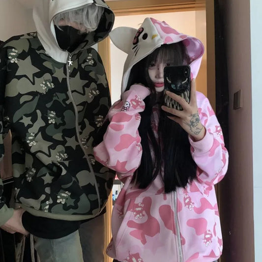HELLO KITTY Matching Camouflage Jackets