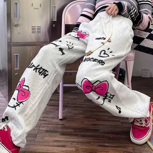 HELLO KITTY Y2K Grey Sweatpants