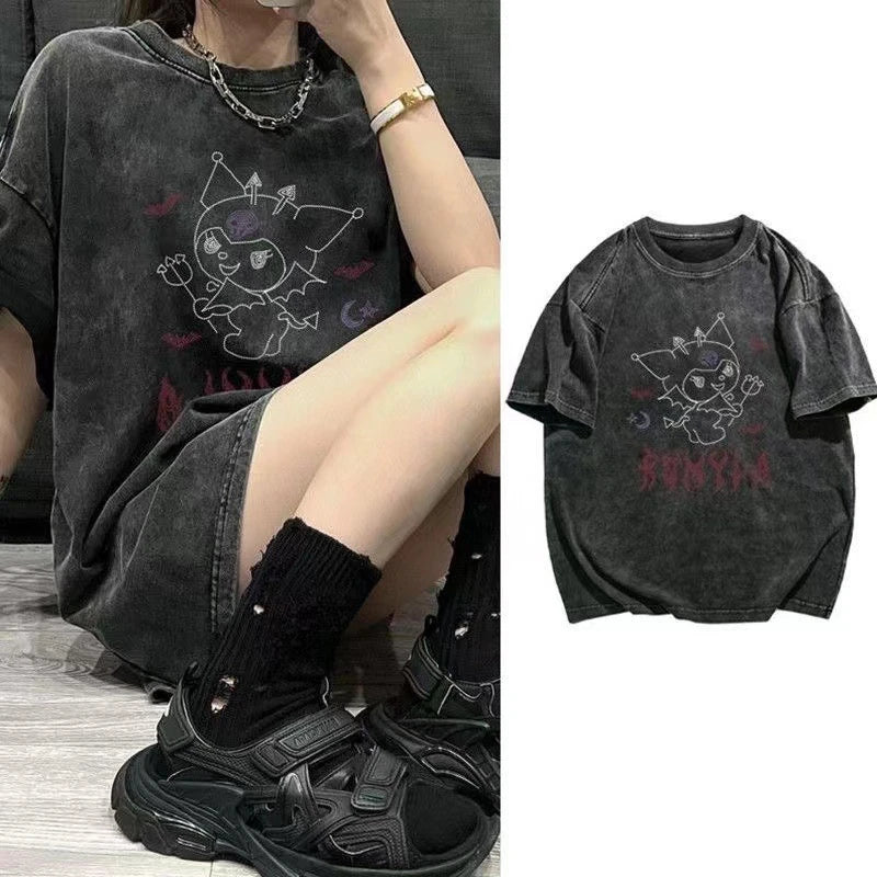 KUROMI Grunge Grey Tee