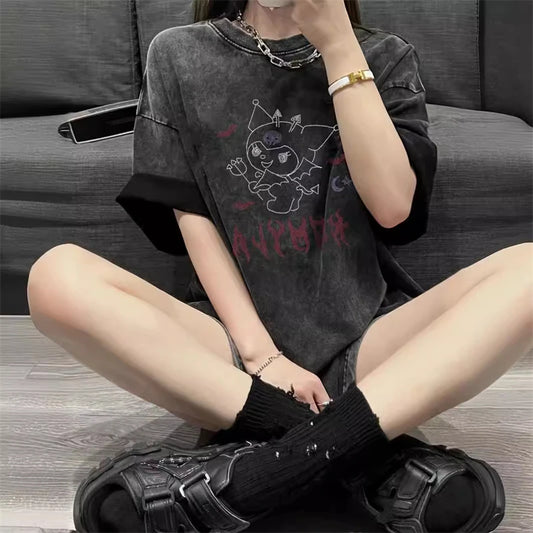 KUROMI Grunge Grey Tee